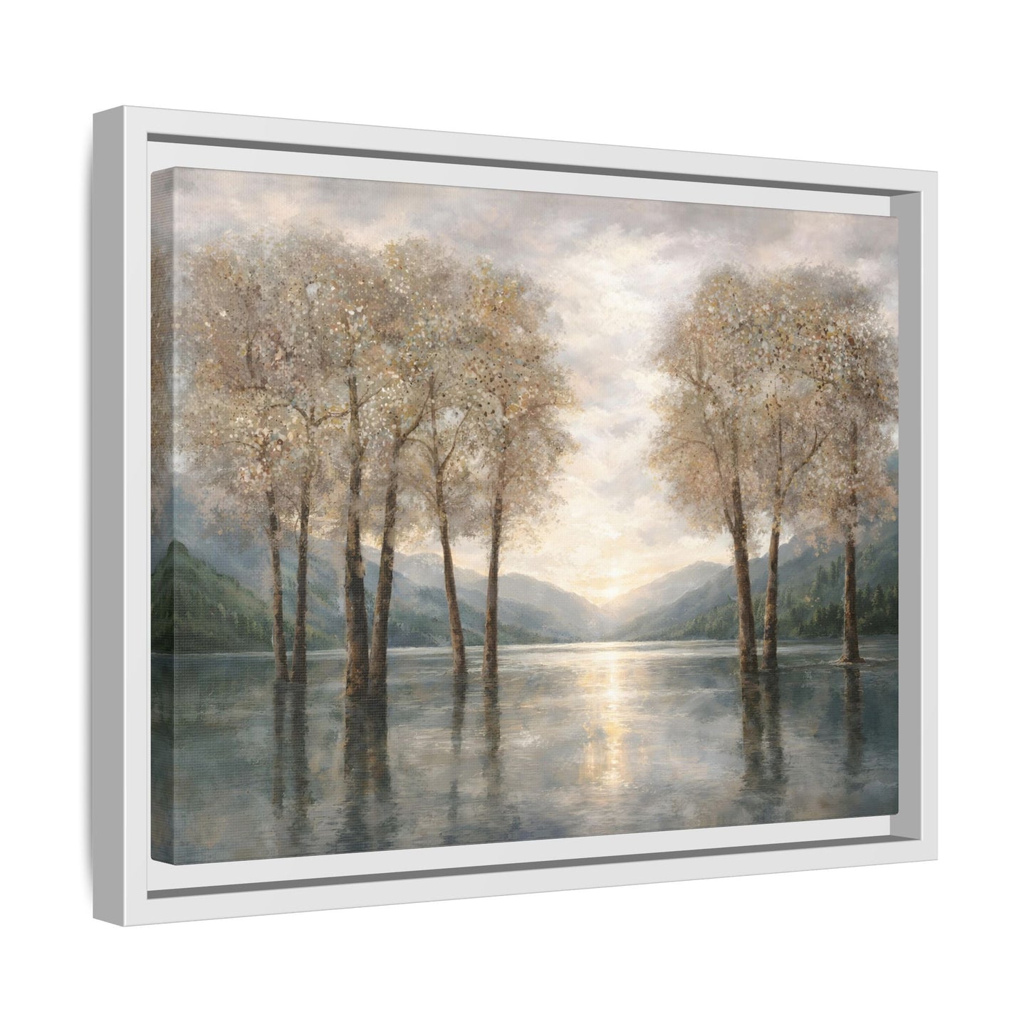 Reflections of Quiet Light Matte Canvas, Framed (Multi - color) - ZumBuys