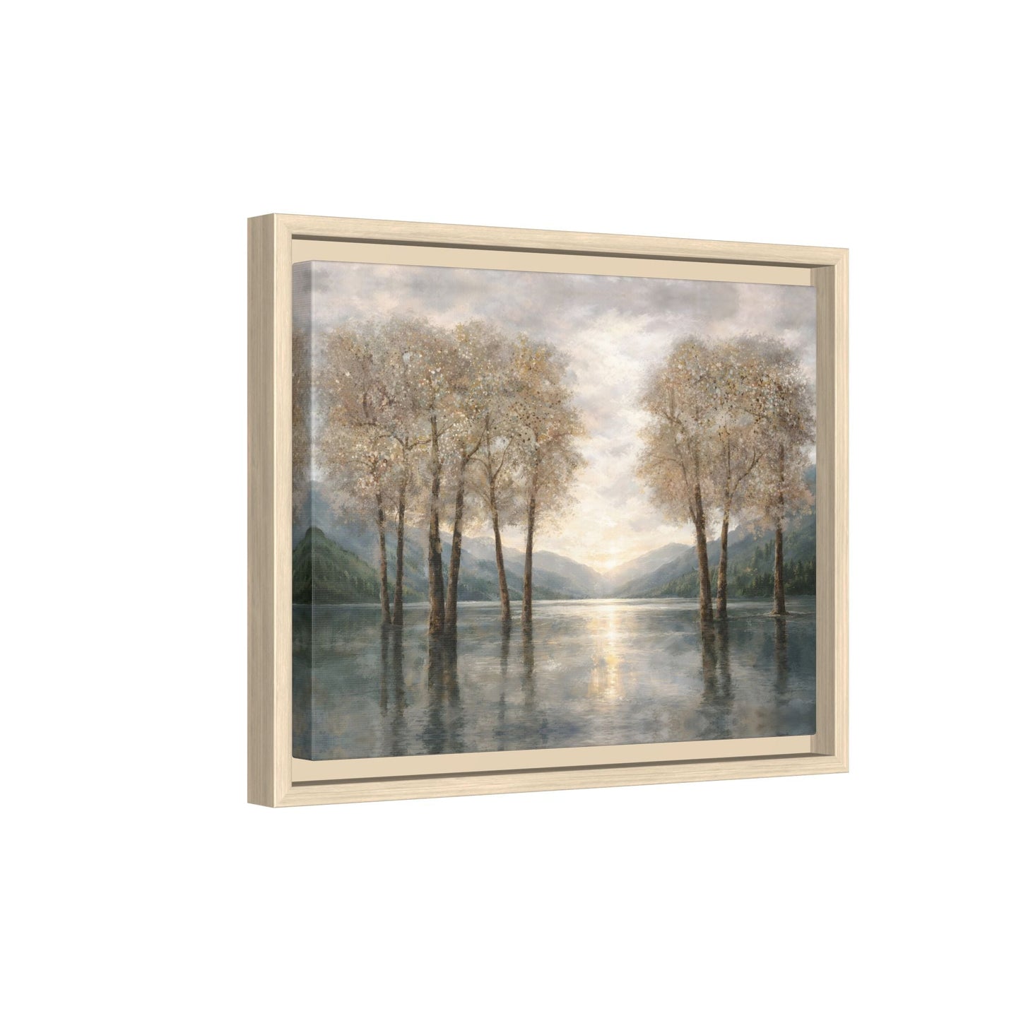 Reflections of Quiet Light Matte Canvas, Framed (Multi - color) - ZumBuys