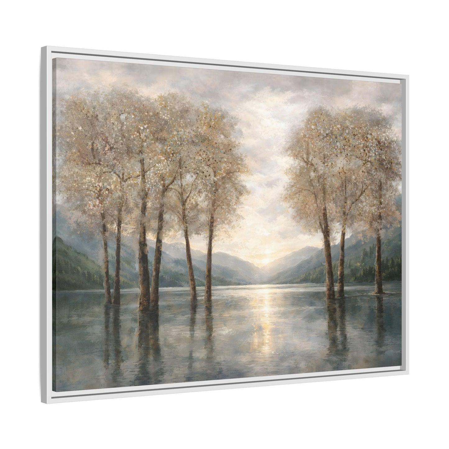 Reflections of Quiet Light Matte Canvas, Framed (Multi - color) - ZumBuys