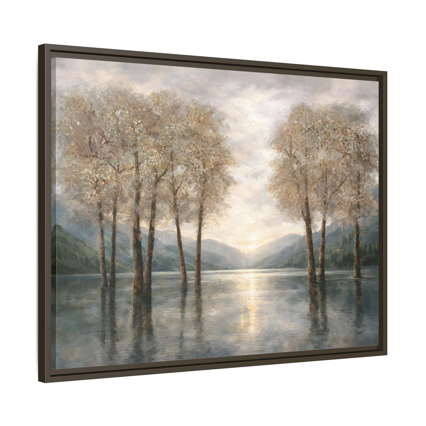 Reflections of Quiet Light Matte Canvas, Framed (Multi - color) - ZumBuys