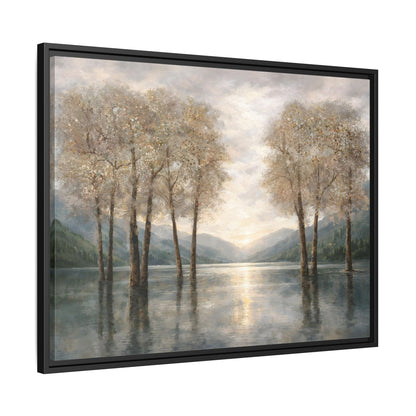Reflections of Quiet Light Matte Canvas, Framed (Multi - color) - ZumBuys
