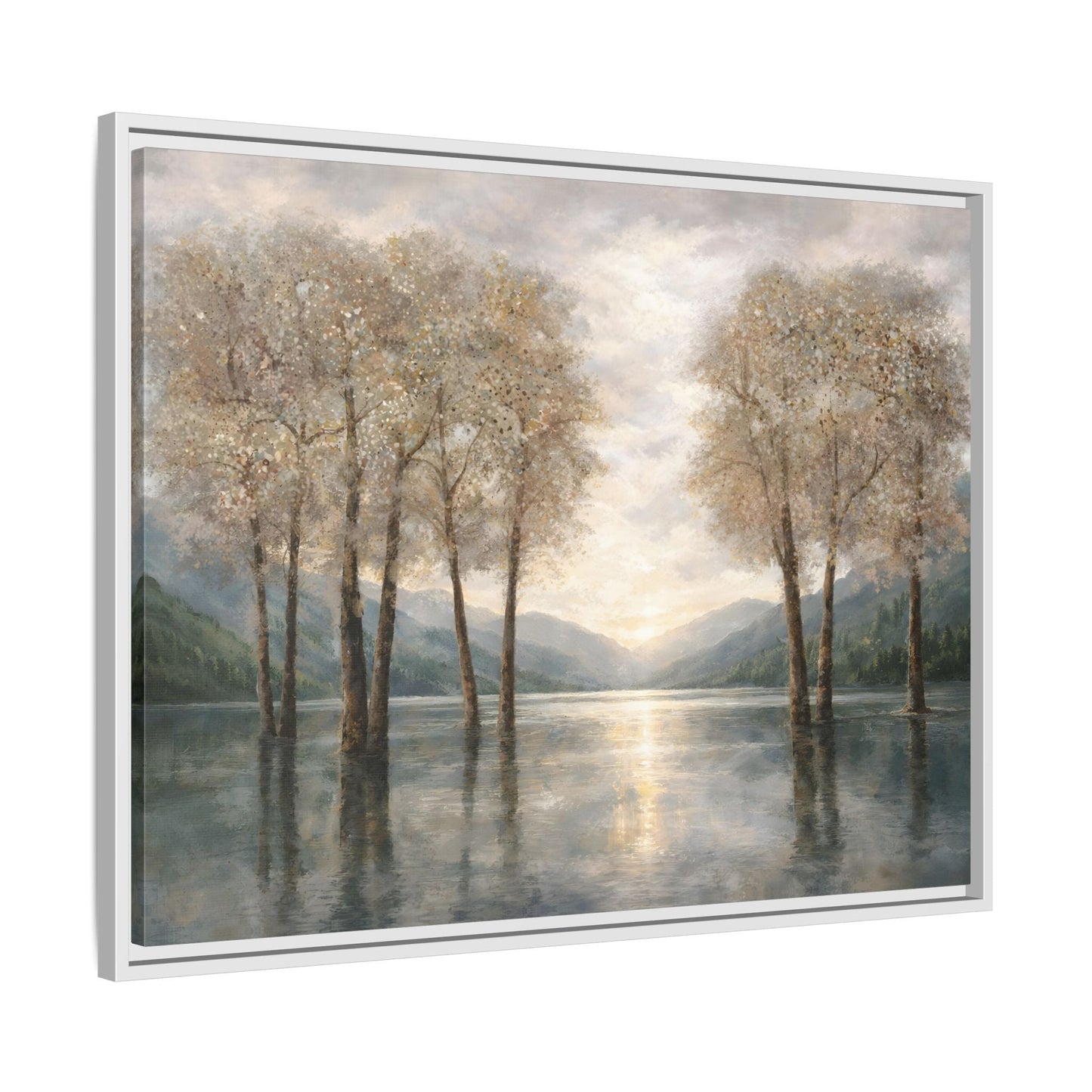 Reflections of Quiet Light Matte Canvas, Framed (Multi - color) - ZumBuys