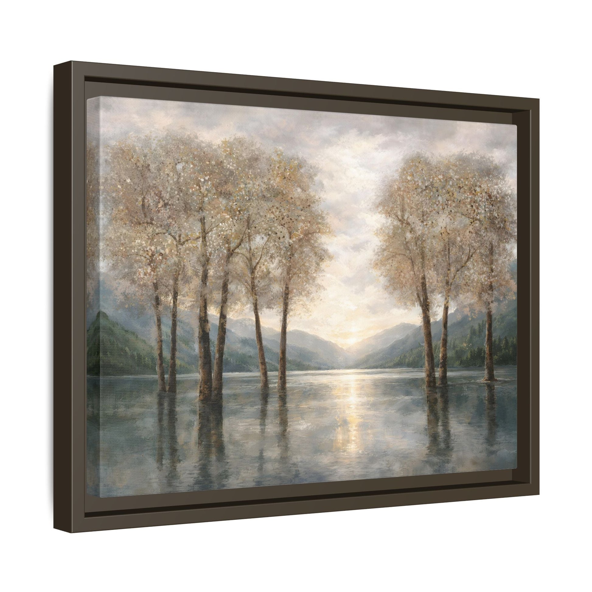 Reflections of Quiet Light Matte Canvas, Framed (Multi - color) - ZumBuys