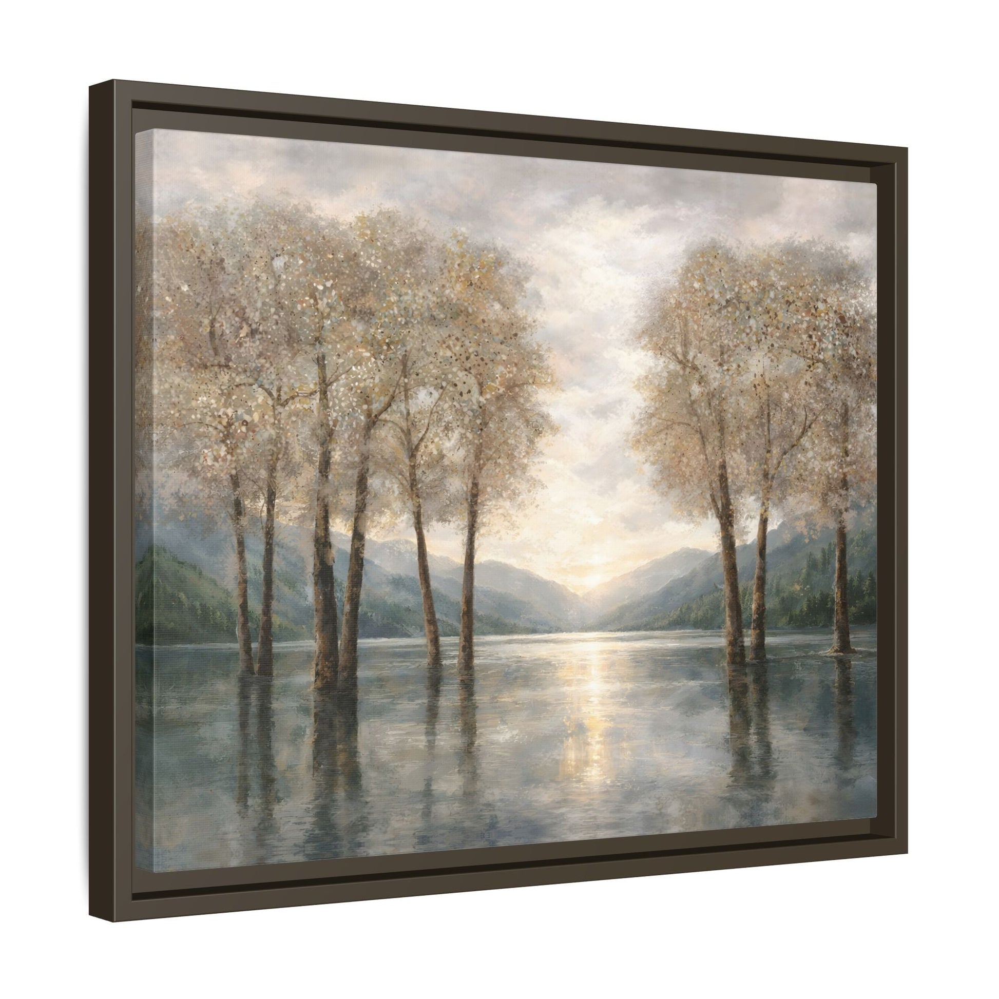 Reflections of Quiet Light Matte Canvas, Framed (Multi - color) - ZumBuys