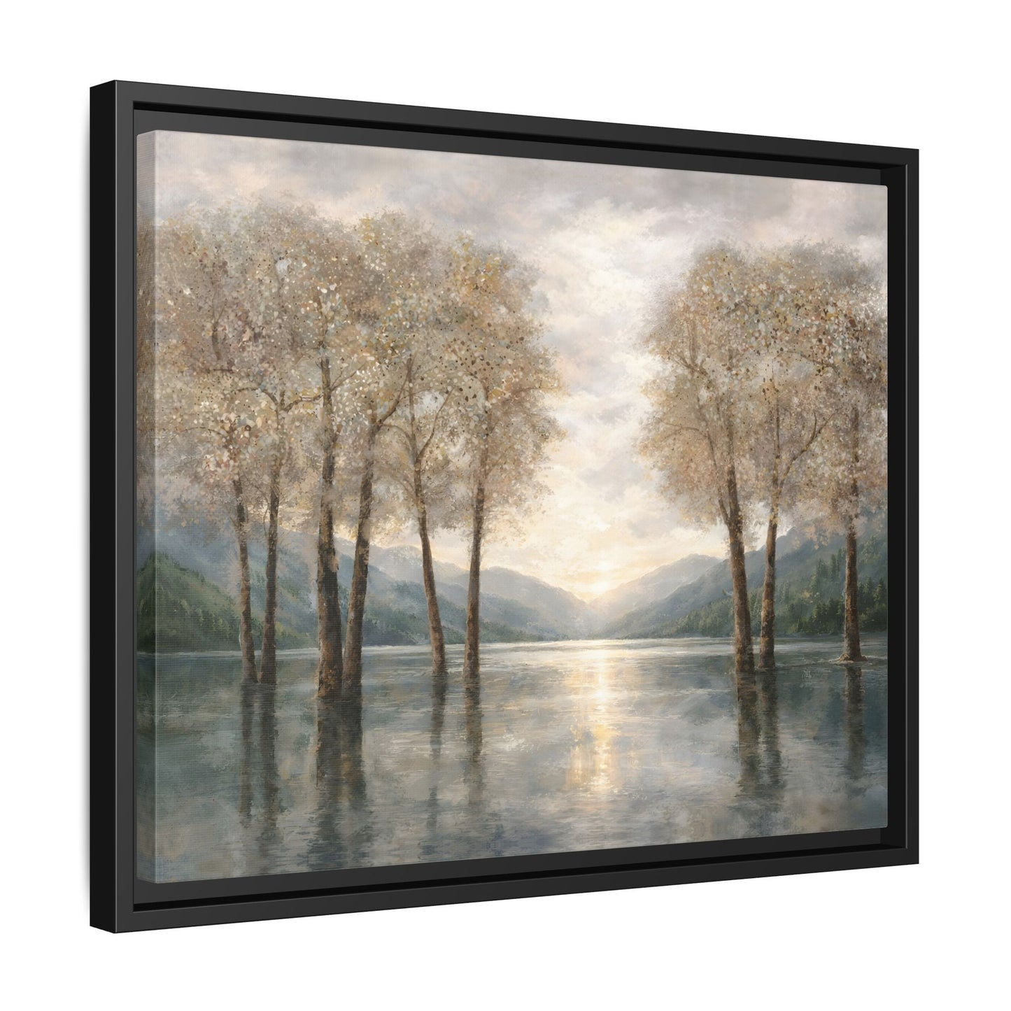 Reflections of Quiet Light Matte Canvas, Framed (Multi - color) - ZumBuys