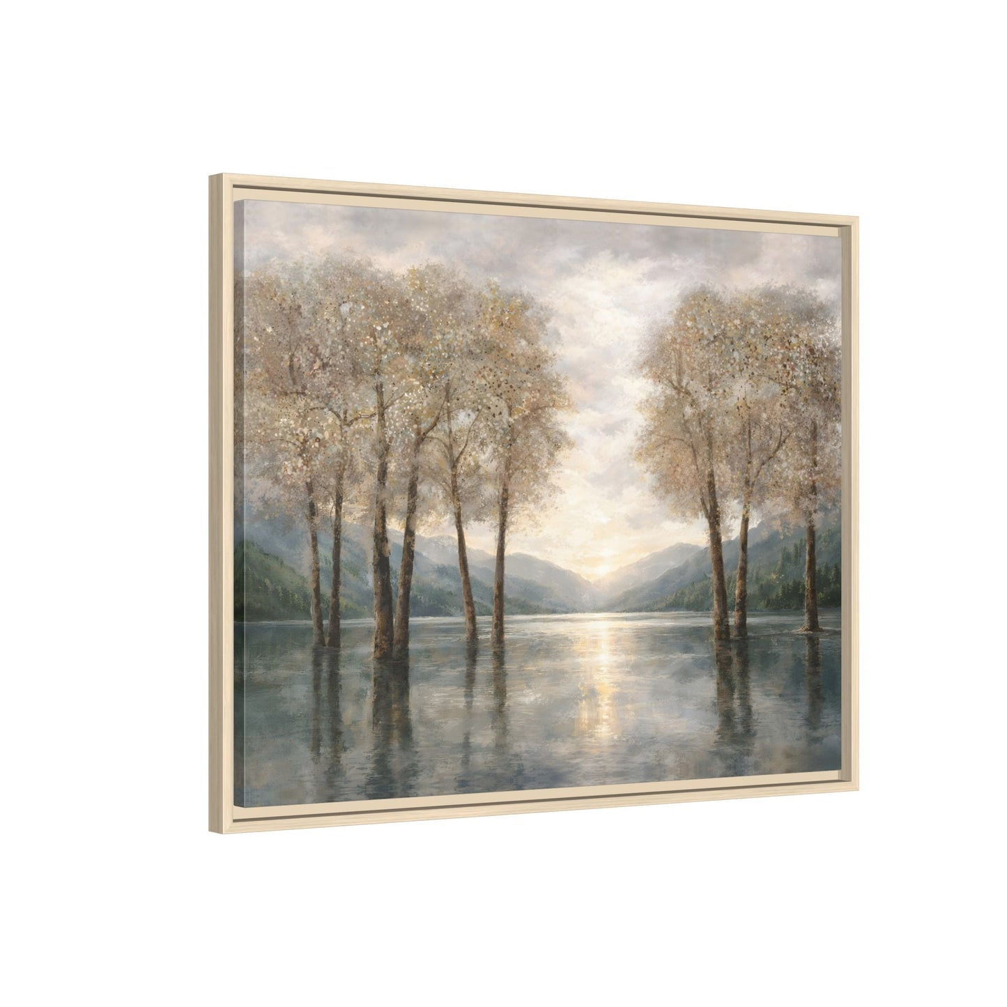 Reflections of Quiet Light Matte Canvas, Framed (Multi - color) - ZumBuys
