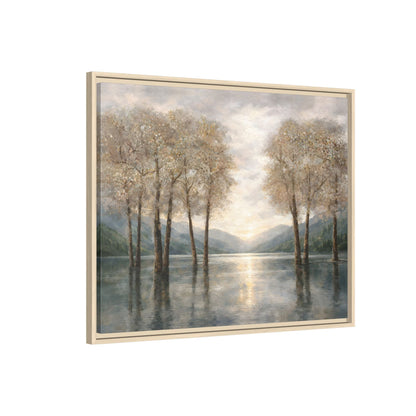 Reflections of Quiet Light Matte Canvas, Framed (Multi - color) - ZumBuys