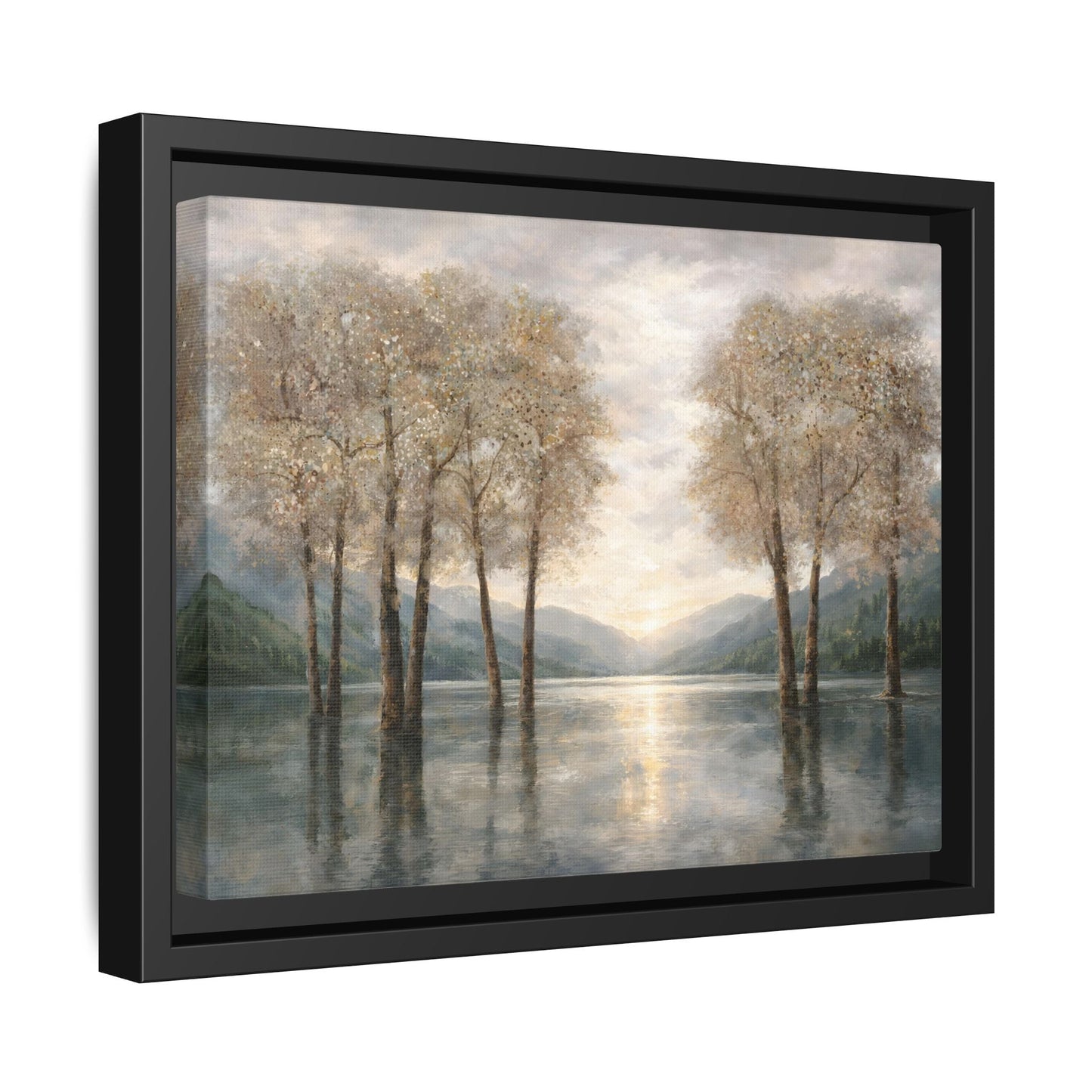 Reflections of Quiet Light Matte Canvas, Framed (Multi - color) - ZumBuys