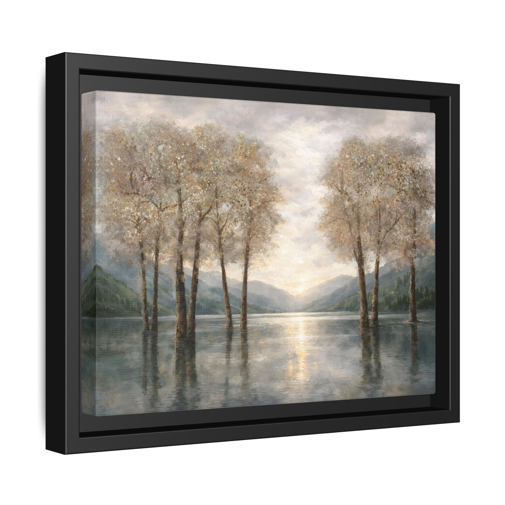 Reflections of Quiet Light Matte Canvas, Framed (Multi - color) - ZumBuys