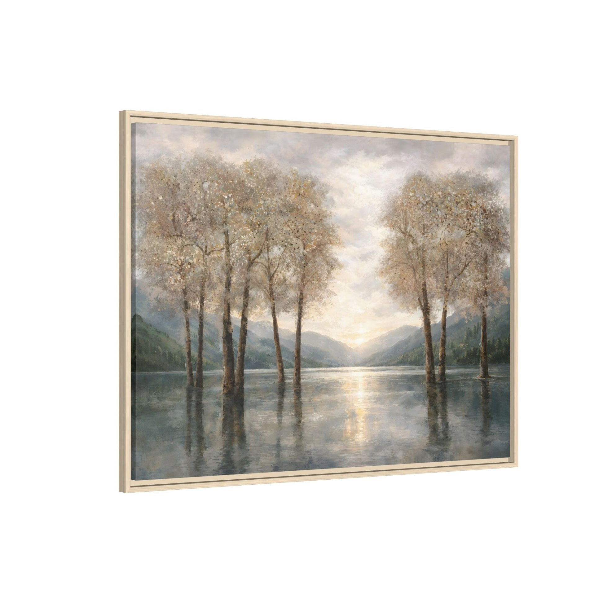 Reflections of Quiet Light Matte Canvas, Framed (Multi - color) - ZumBuys