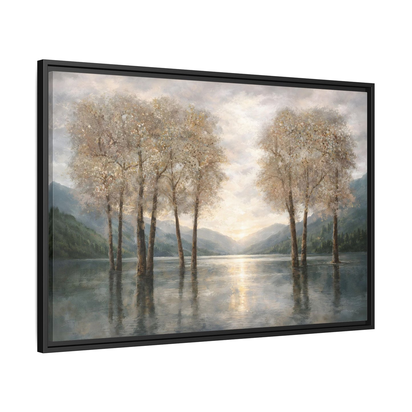 Reflections of Quiet Light Matte Canvas, Framed (Multi - color) - ZumBuys