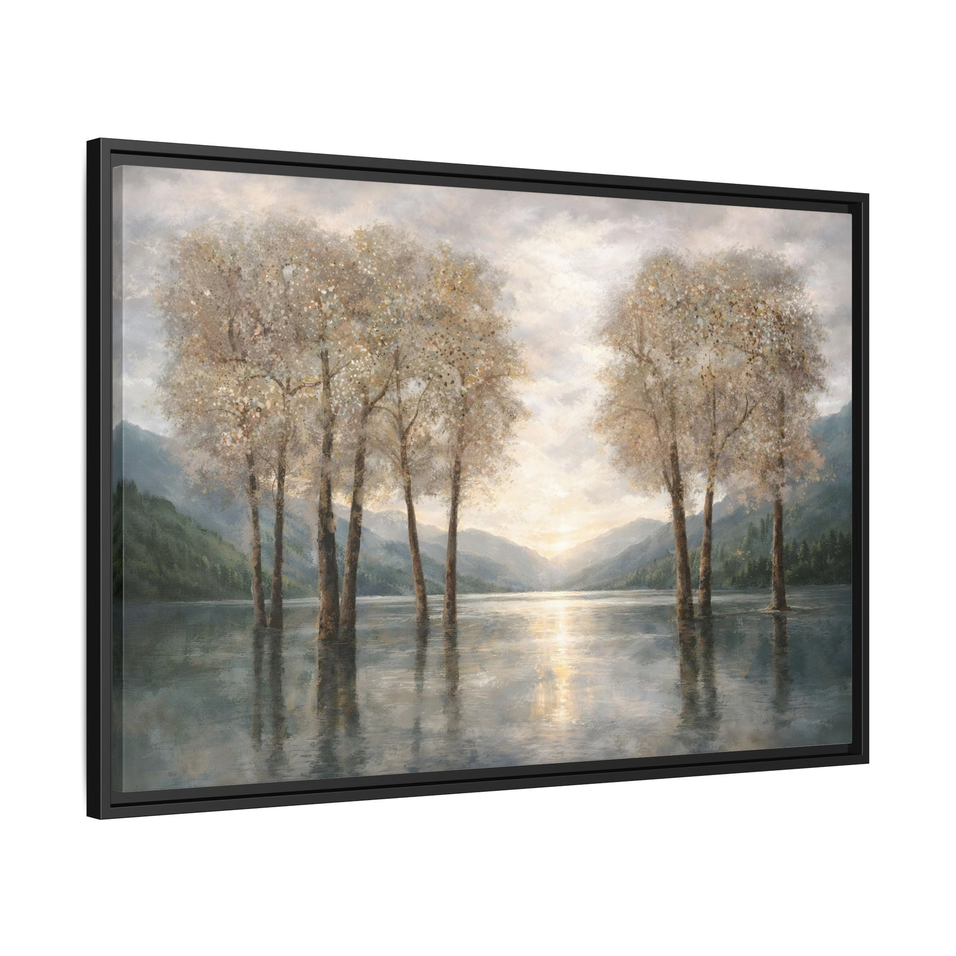 Reflections of Quiet Light Matte Canvas, Framed (Multi - color) - ZumBuys