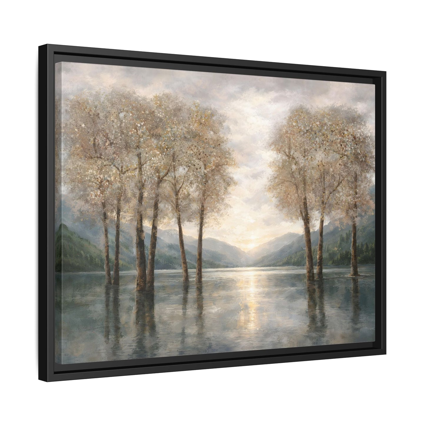 Reflections of Quiet Light Matte Canvas, Framed (Multi - color) - ZumBuys