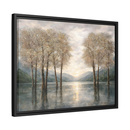 Reflections of Quiet Light Matte Canvas, Framed (Multi - color) - ZumBuys