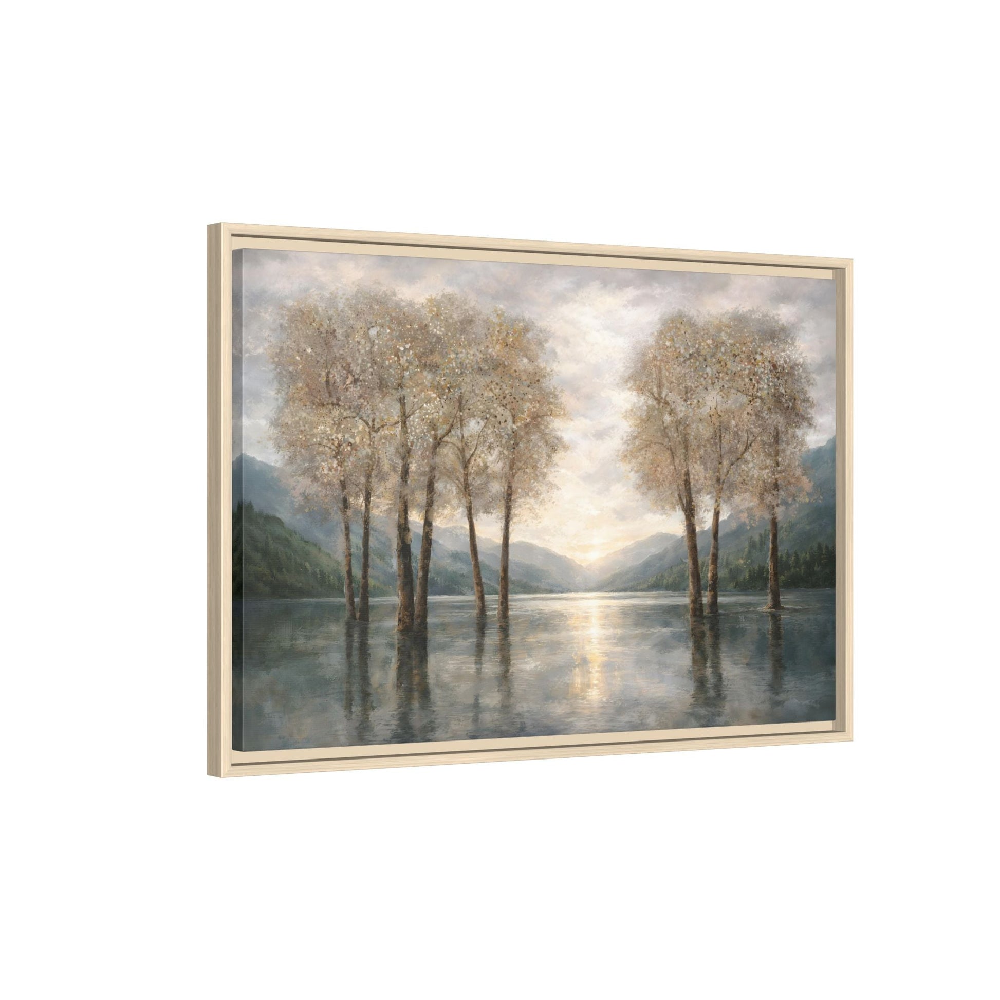 Reflections of Quiet Light Matte Canvas, Framed (Multi - color) - ZumBuys