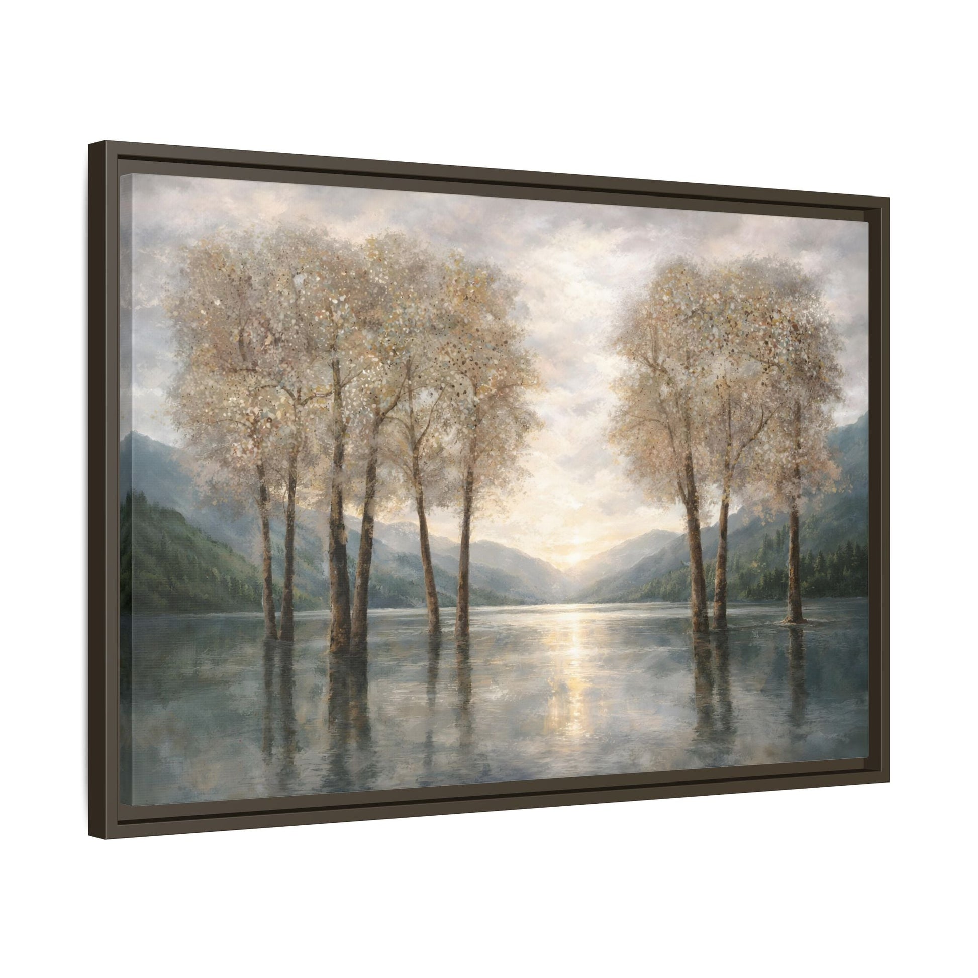 Reflections of Quiet Light Matte Canvas, Framed (Multi - color) - ZumBuys