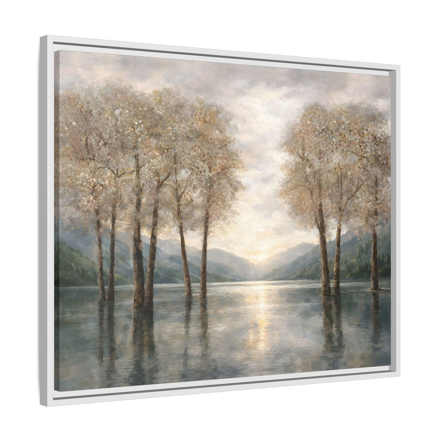 Reflections of Quiet Light Matte Canvas, Framed (Multi - color) - ZumBuys