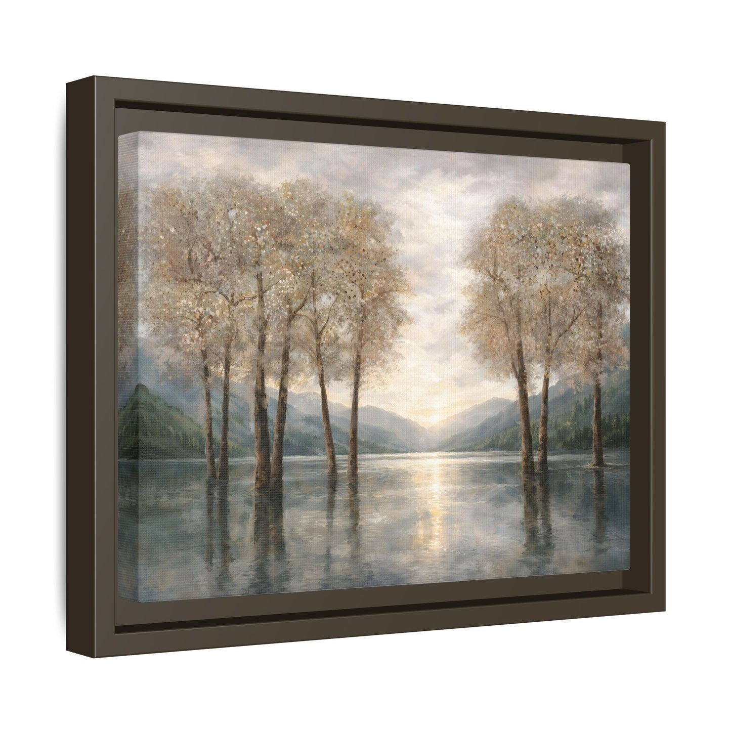 Reflections of Quiet Light Matte Canvas, Framed (Multi - color) - ZumBuys