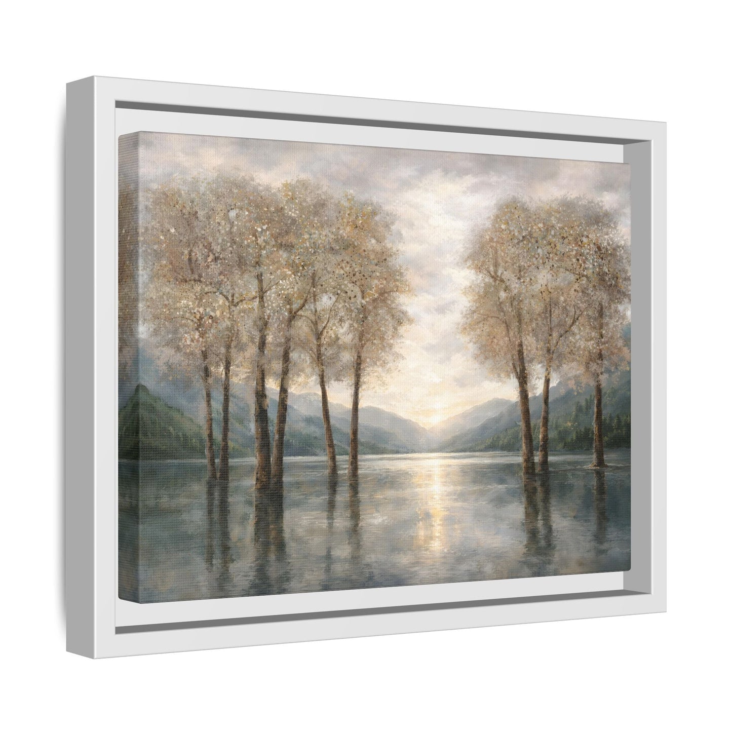 Reflections of Quiet Light Matte Canvas, Framed (Multi - color) - ZumBuys