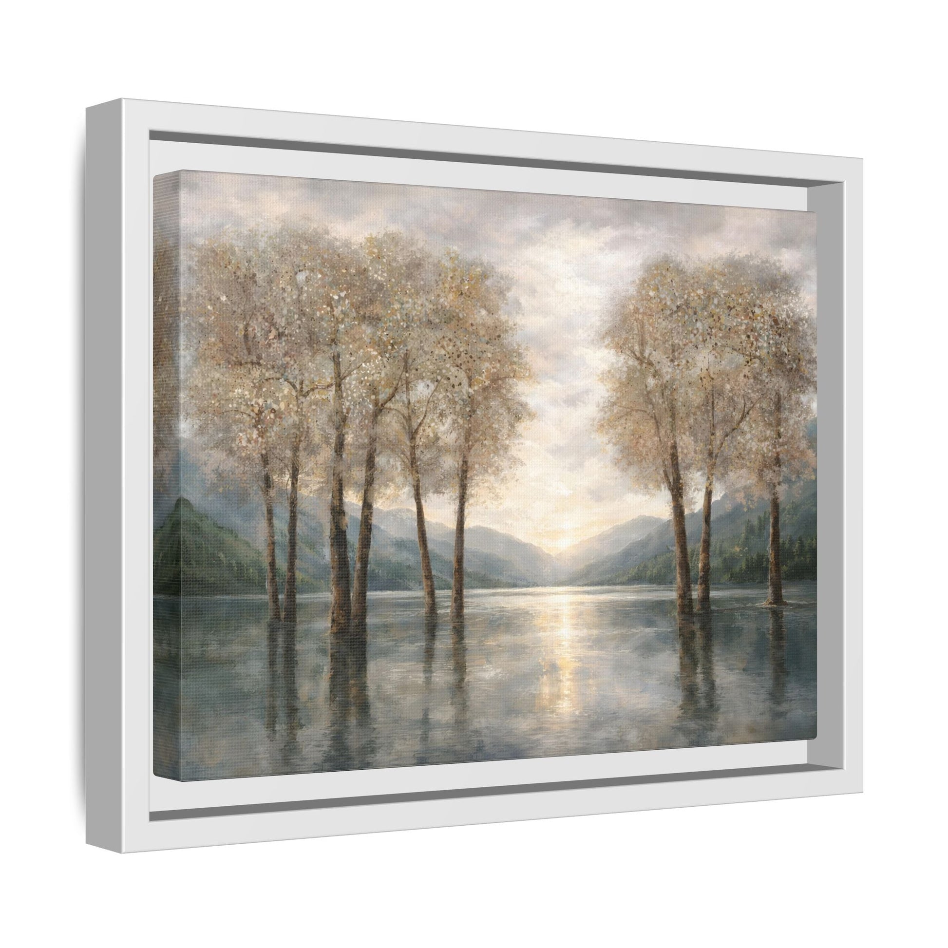 Reflections of Quiet Light Matte Canvas, Framed (Multi - color) - ZumBuys