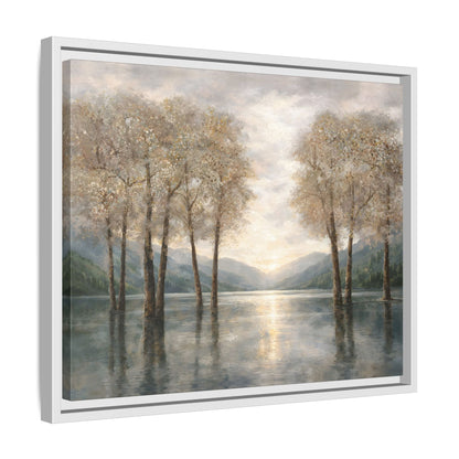 Reflections of Quiet Light Matte Canvas, Framed (Multi - color) - ZumBuys