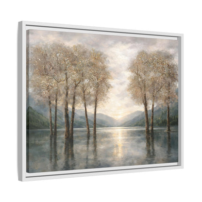 Reflections of Quiet Light Matte Canvas, Framed (Multi - color) - ZumBuys