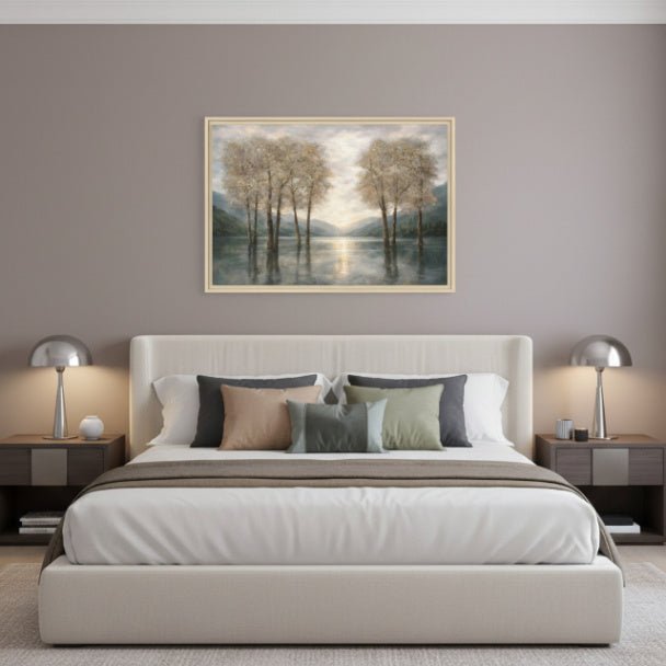 Reflections of Quiet Light Matte Canvas, Framed (Multi - color) - ZumBuys