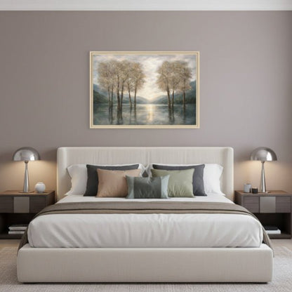 Reflections of Quiet Light Matte Canvas, Framed (Multi - color) - ZumBuys