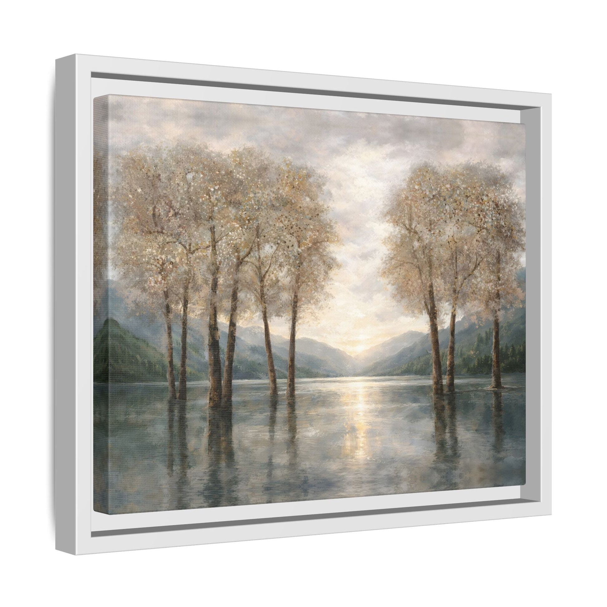 Reflections of Quiet Light Matte Canvas, Framed (Multi - color) - ZumBuys