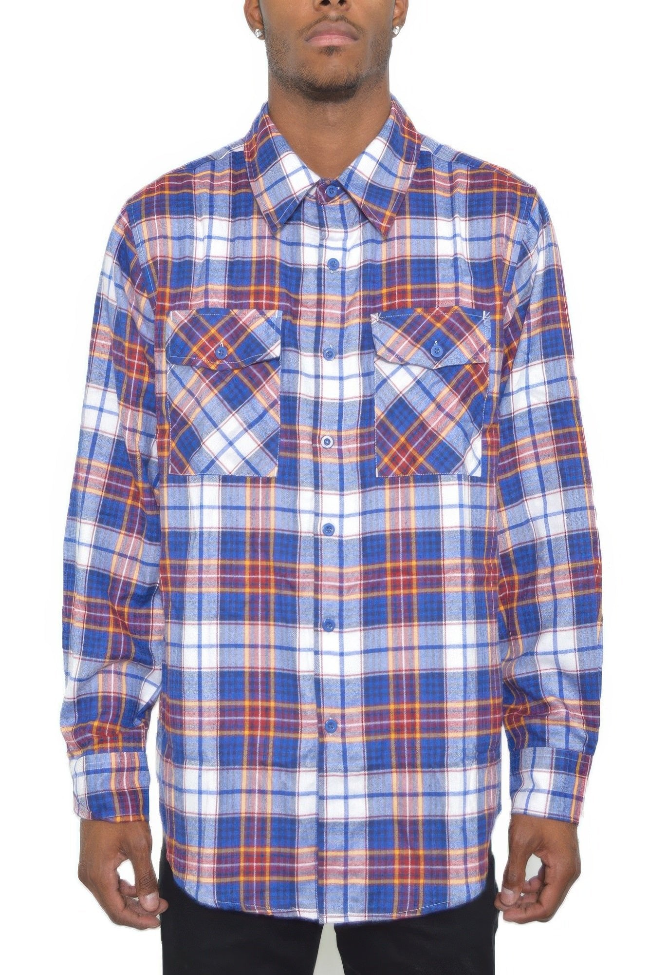 Regular Fit Checker Plaid Flannel Long Sleeve - ZumBuys