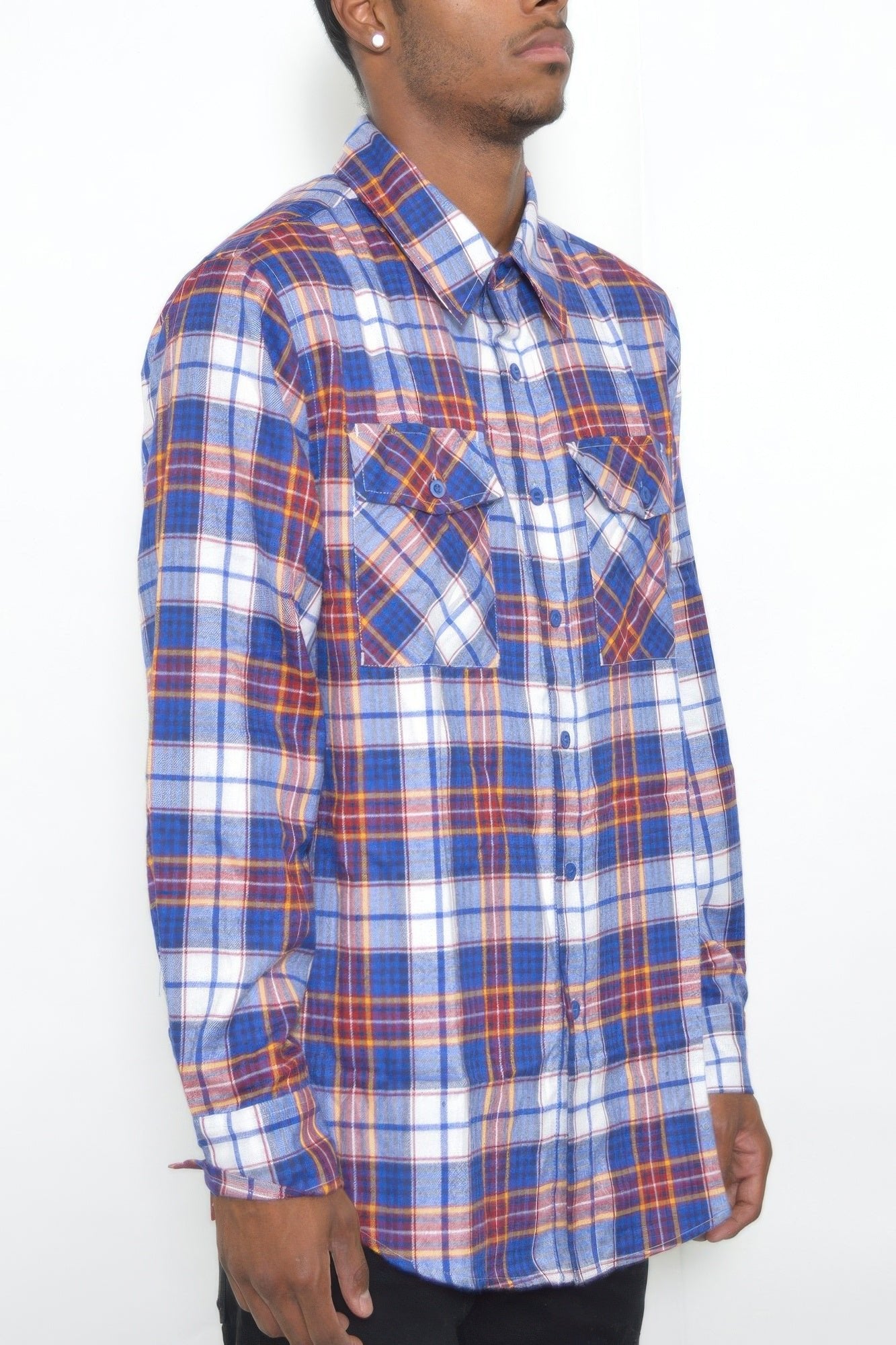 Regular Fit Checker Plaid Flannel Long Sleeve - ZumBuys