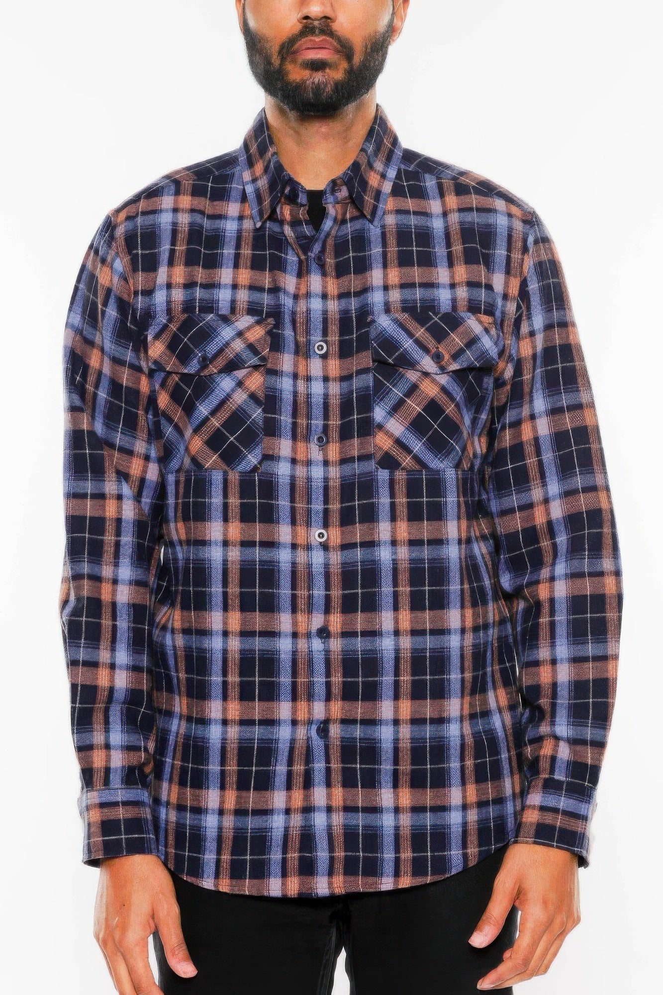 Regular Fit Checker Plaid Flannel Long Sleeve - ZumBuys