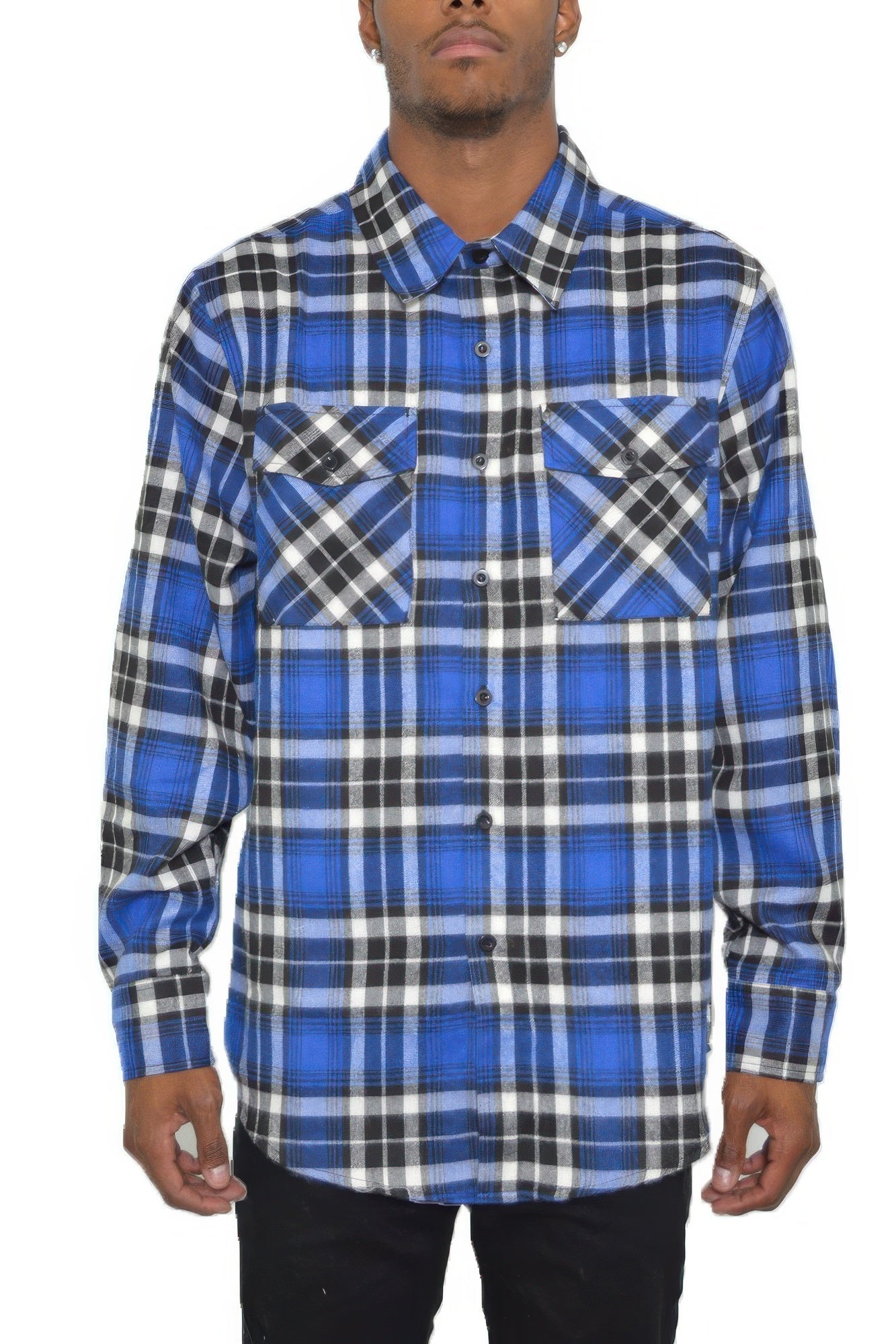 Regular Fit Checker Plaid Flannel Long Sleeve - ZumBuys