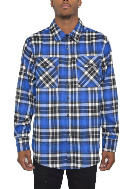Regular Fit Checker Plaid Flannel Long Sleeve - ZumBuys