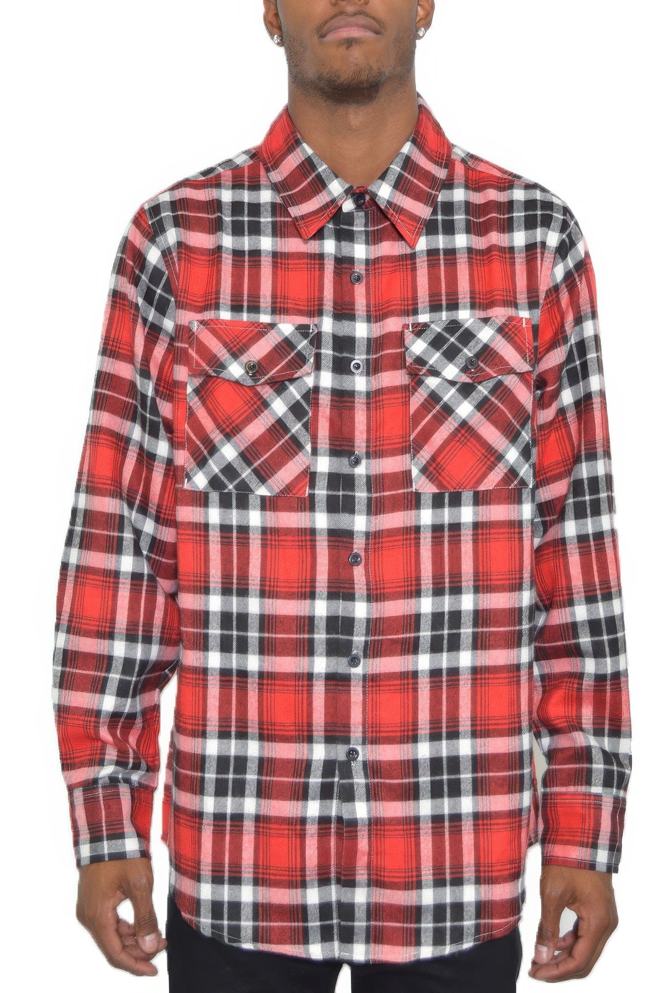 Regular Fit Checker Plaid Flannel Long Sleeve - ZumBuys