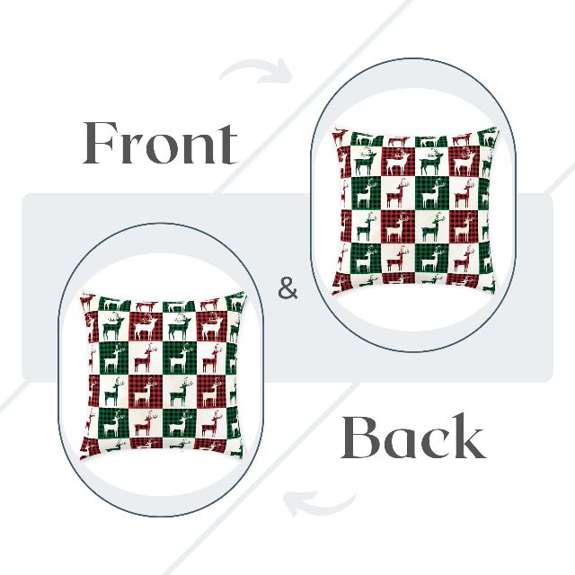Reindeer Plaid Rhapsody Square Pillow - ZumBuys