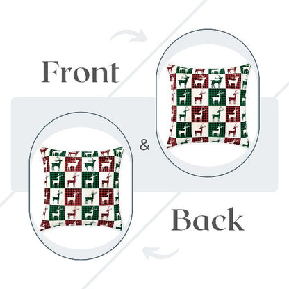 Reindeer Plaid Rhapsody Square Pillow - ZumBuys
