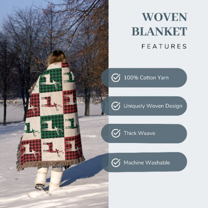 Reindeer Plaid Rhapsody Woven Blankets - ZumBuys