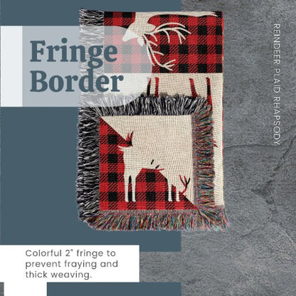 Reindeer Plaid Rhapsody Woven Blankets - ZumBuys