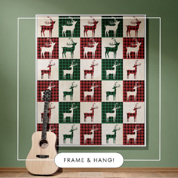 Reindeer Plaid Rhapsody Woven Blankets - ZumBuys