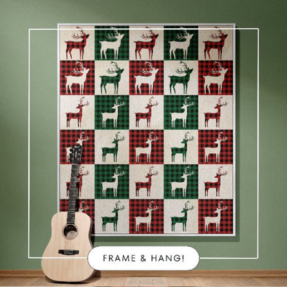 Reindeer Plaid Rhapsody Woven Blankets - ZumBuys