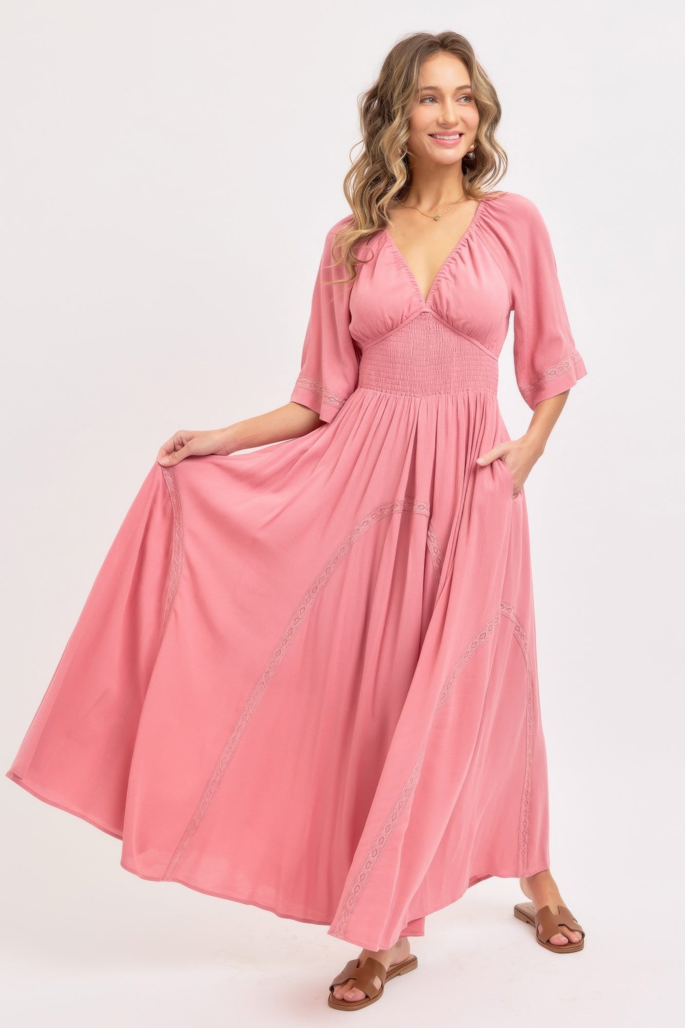 Pink Maxi Dress for Women | Flowy Summer Style ZumBuys Pink Maxi Dress for Women | Flowy Summer Style ZumBuys