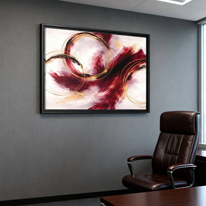 Ruby Symphony Swirl Matte Canvas, Framed (Multi - color) - ZumBuys
