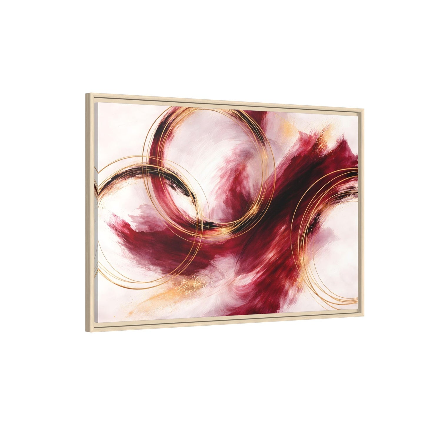Ruby Symphony Swirl Matte Canvas, Framed (Multi - color) - ZumBuys