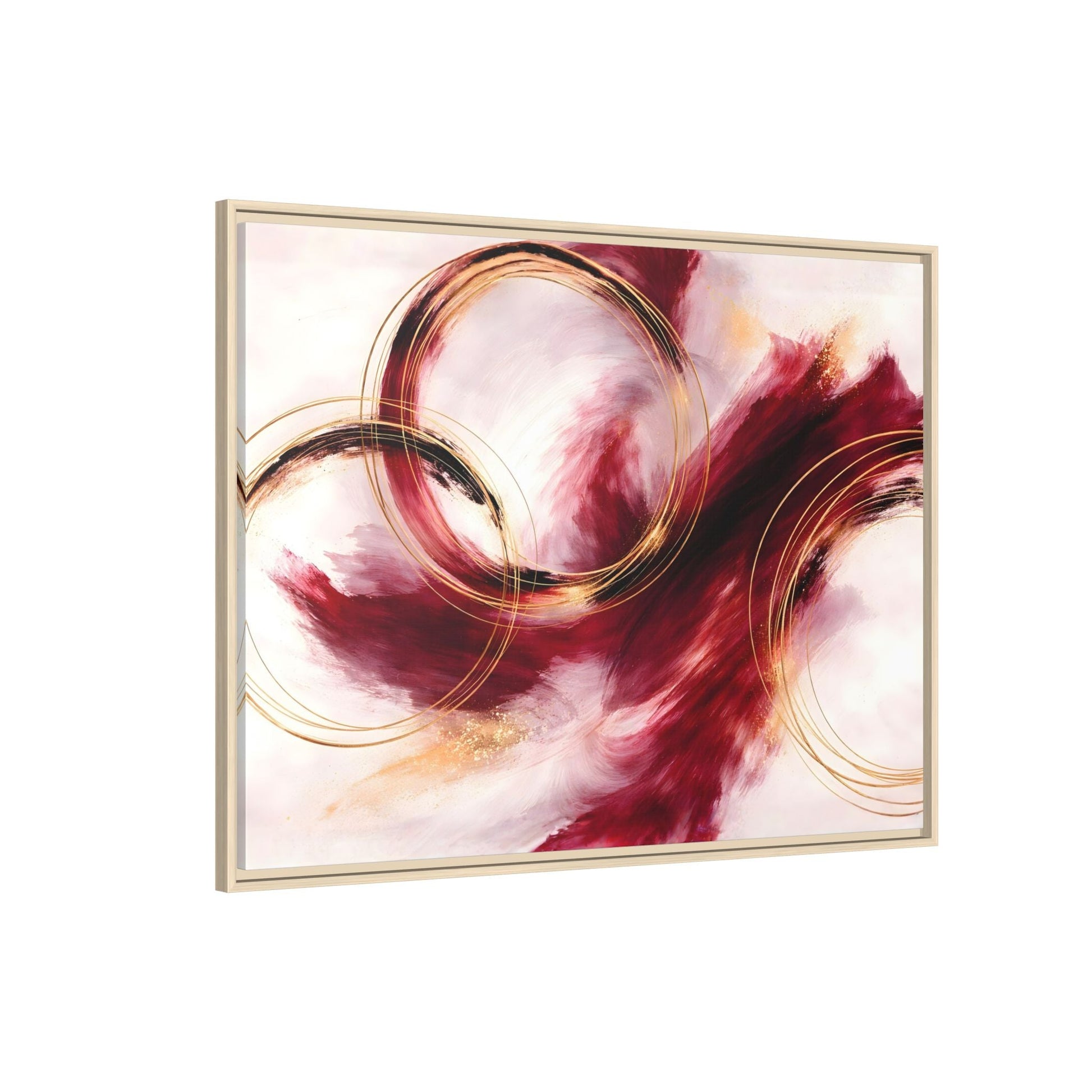 Ruby Symphony Swirl Matte Canvas, Framed (Multi - color) - ZumBuys