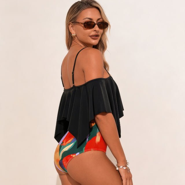 Ruffle Tankini Swimsuit – High Waisted Two Piece Women’s Swimwear Set - ZumBuys