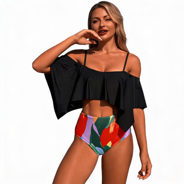 Ruffle Tankini Swimsuit – High Waisted Two Piece Women’s Swimwear Set - ZumBuys