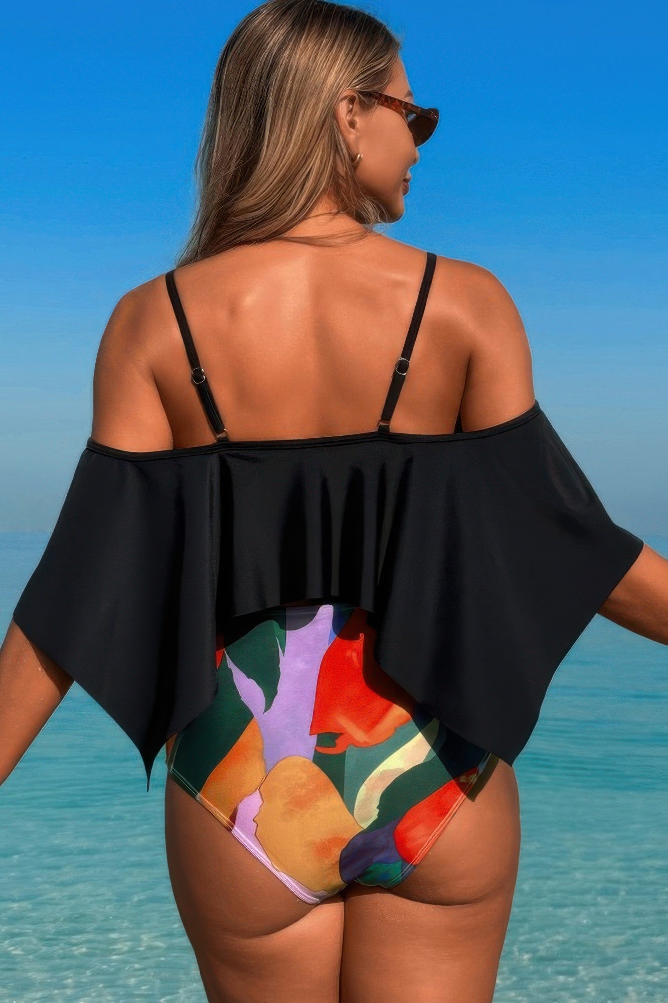 Ruffle Tankini Swimsuit – High Waisted Two Piece Women’s Swimwear Set - ZumBuys