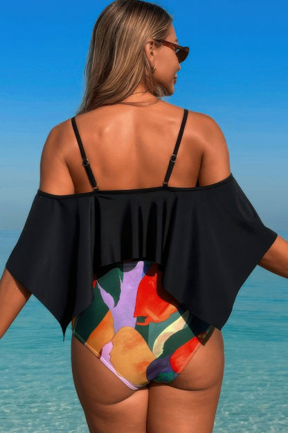Ruffle Tankini Swimsuit – High Waisted Two Piece Women’s Swimwear Set - ZumBuys