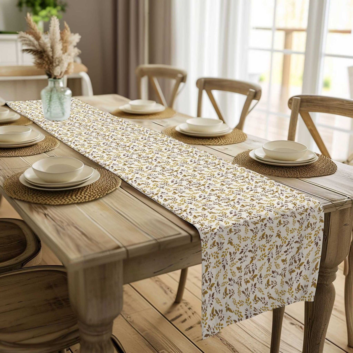 Rustic Leaves Table Runner (Cotton, Poly) - ZumBuys